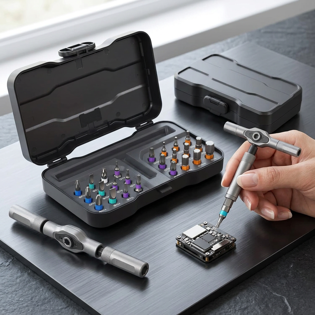 24 In 1 Magnetic  T Shape  Ratchet Screwdriver Set with S2 Steel Bits