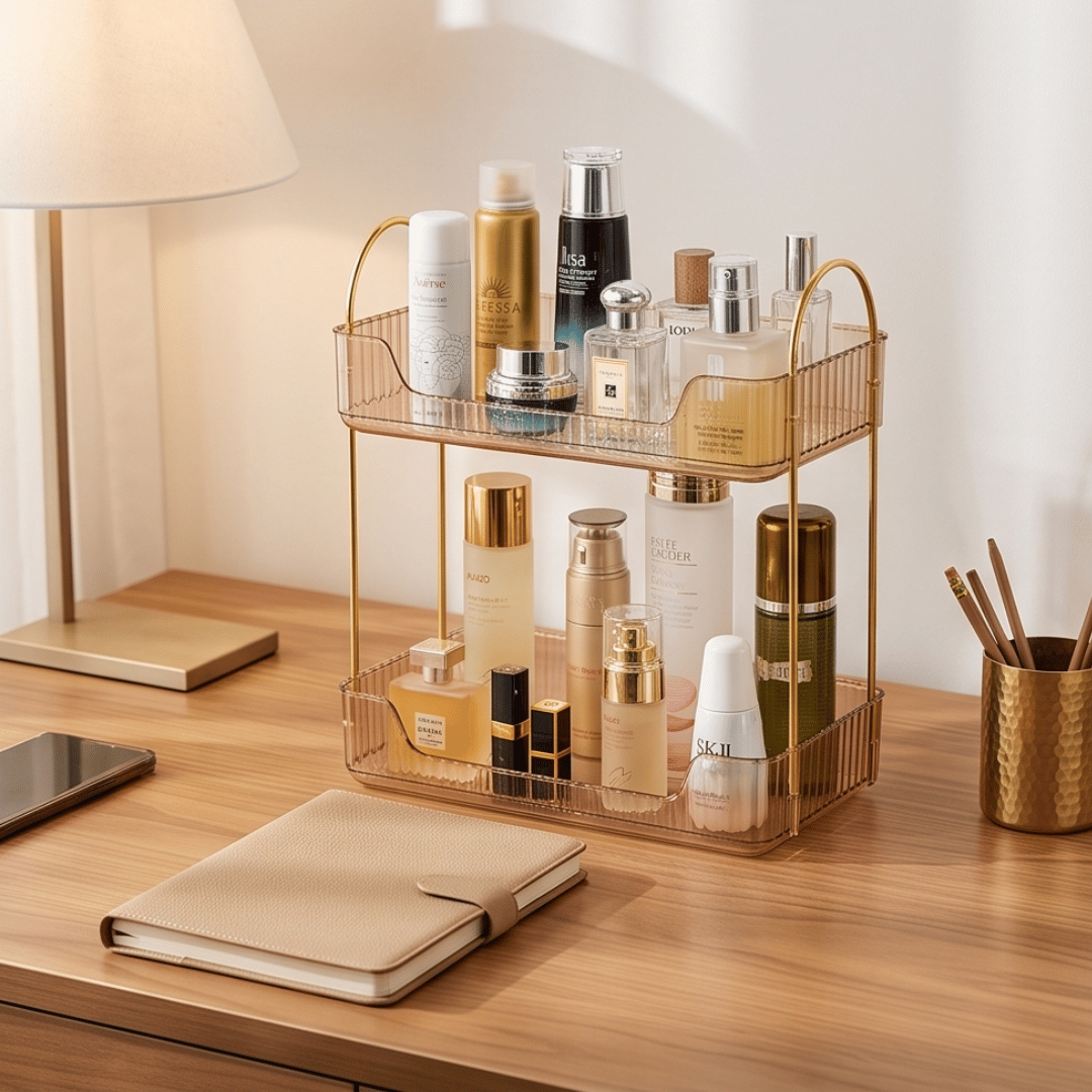 Two Tier Acrylic Makeup Cosmetics Storage Organizer