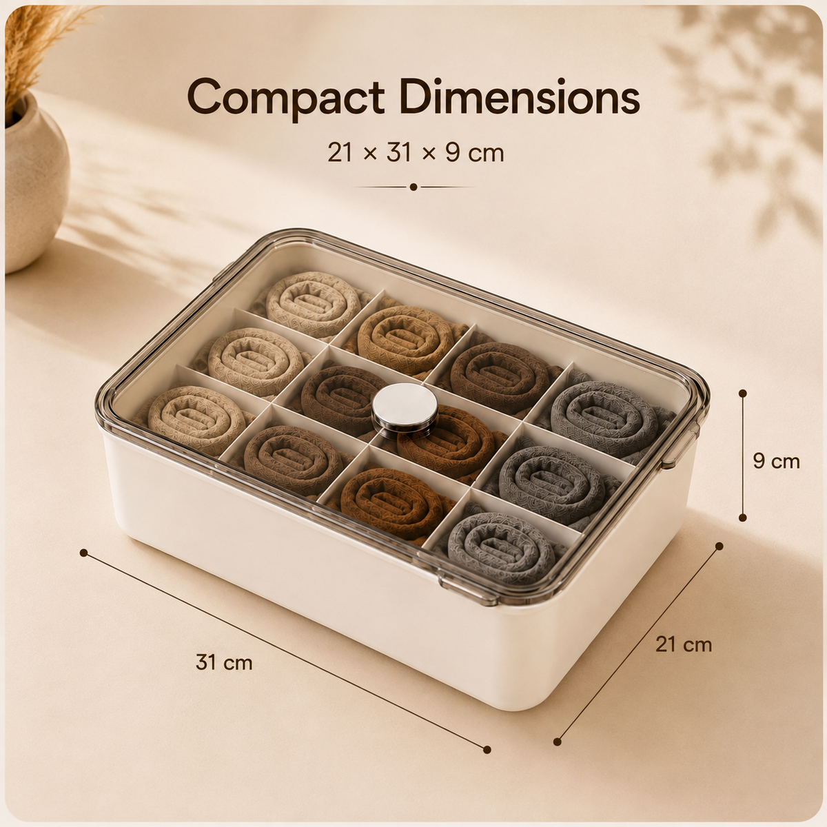 Smart Compartment Airtight Stackable Multipurpose Cloth Storage Organizer