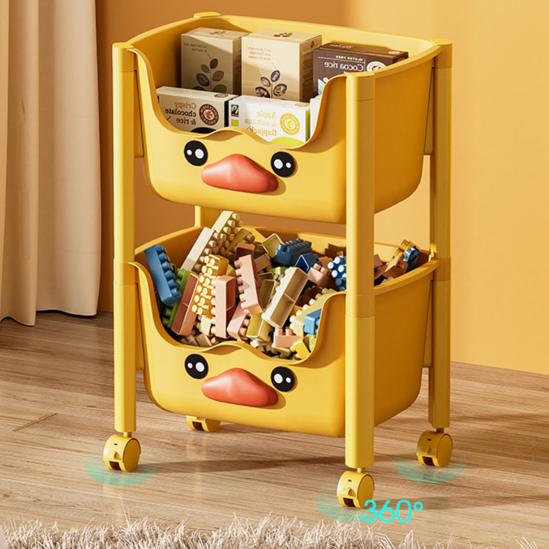 Multi-Purpose Cute Cartoon Storage Cart with Wheels