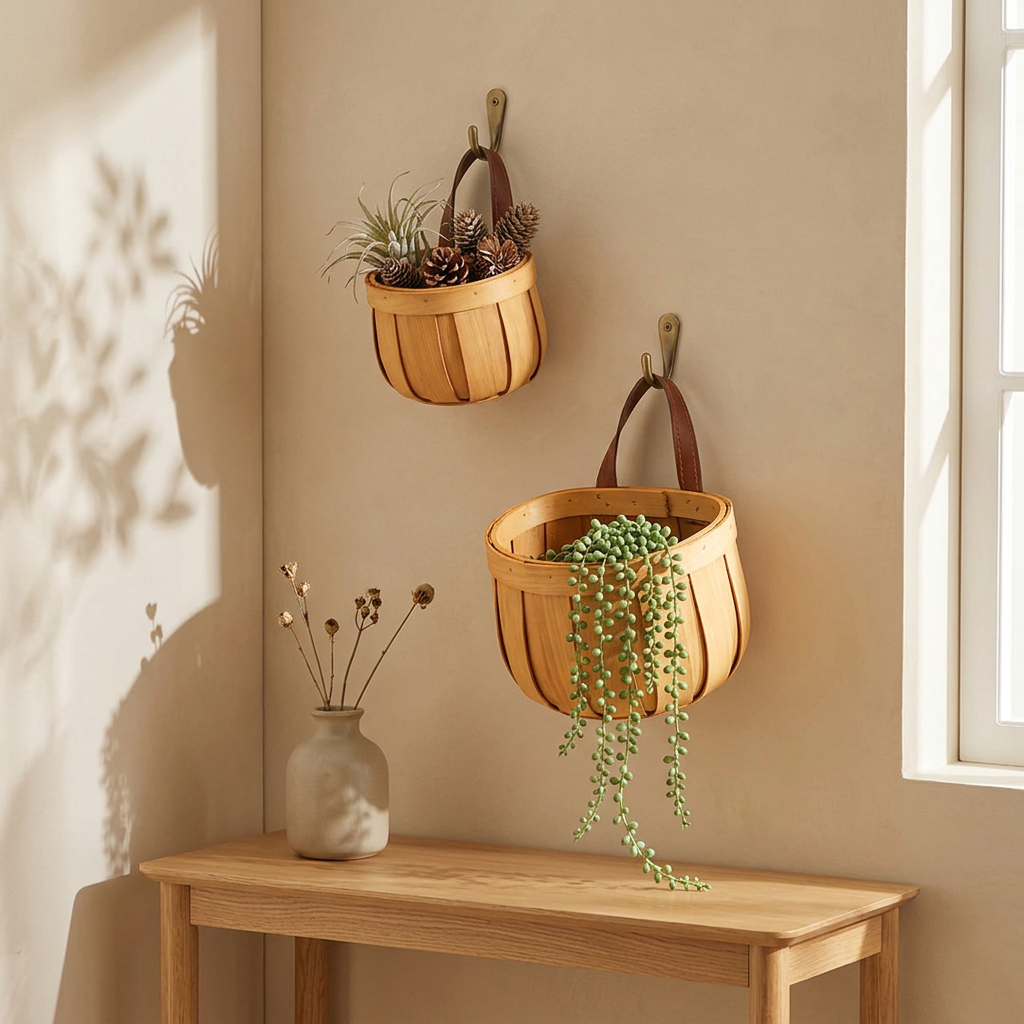 Homero Multi-Purpose Wooden Wall Hanging Storage Basket