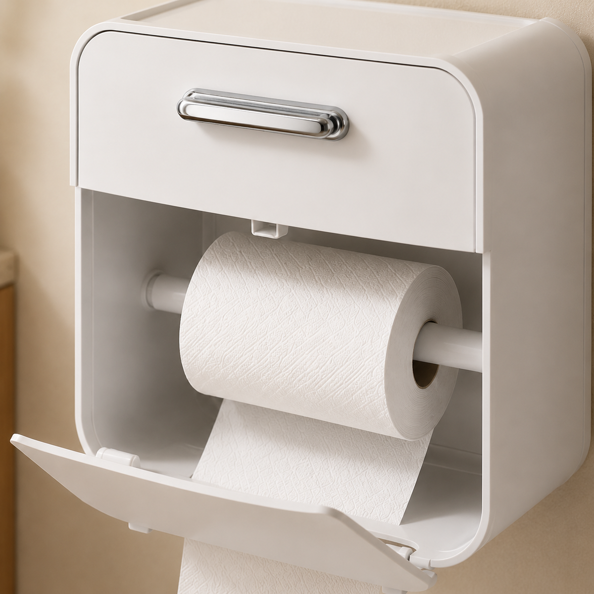 Wall Mounted Waterproof Toilet Tissue Storage Organizer Box