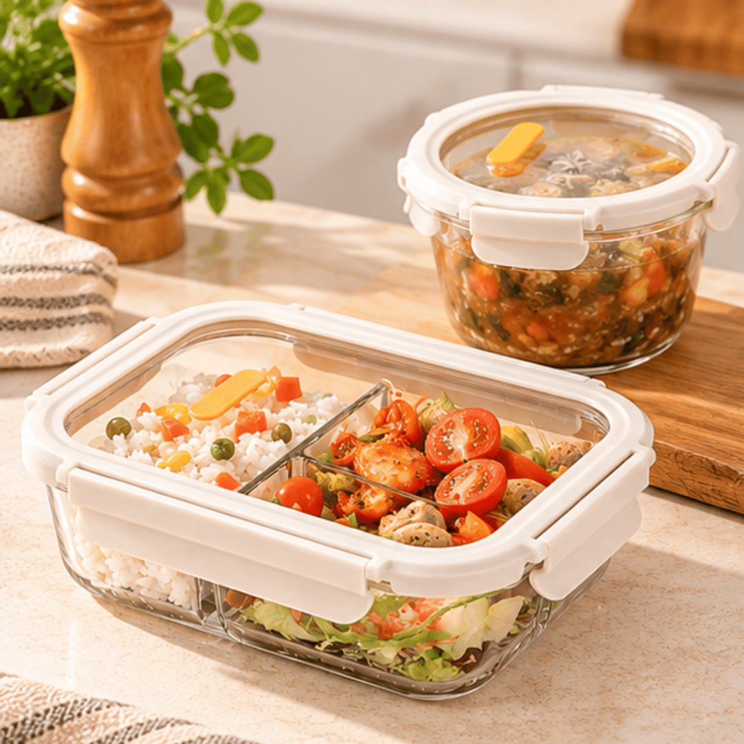 Microwave Safe Borosilicate Glass Food Storage Container