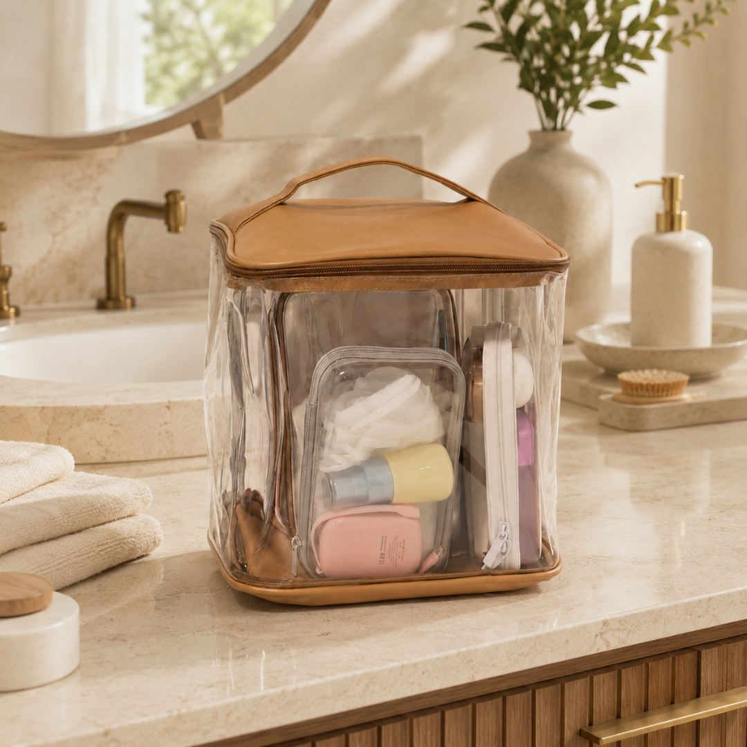 Premium Clear Cosmetic and Bathroom Travel Organiser Bag