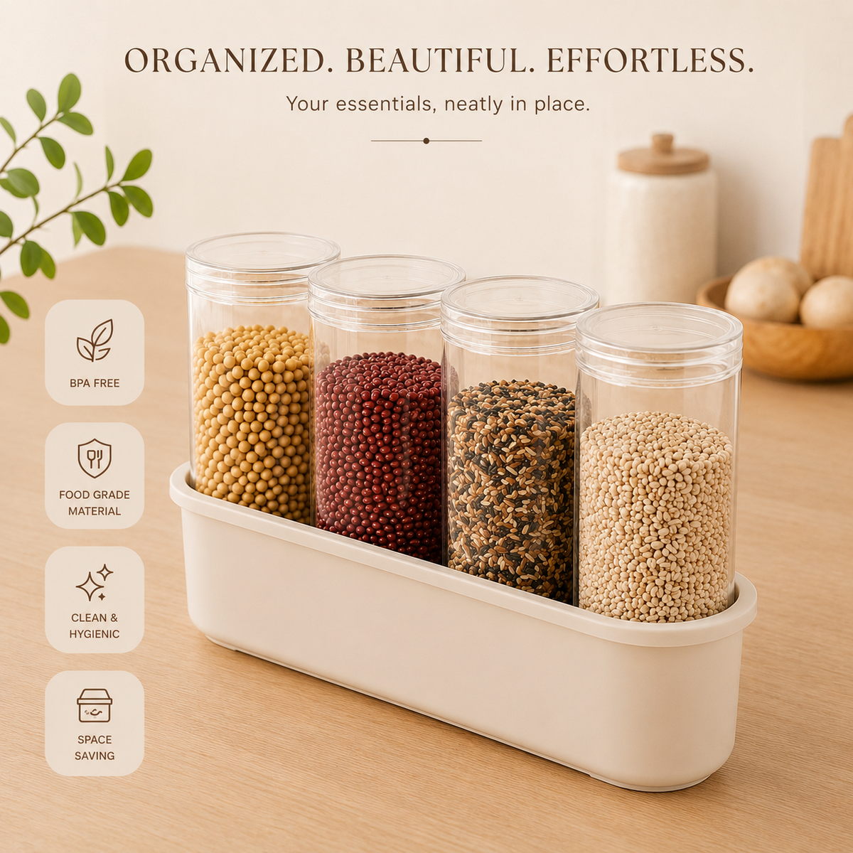 Multi Section Moisture Proof Transparent Storage Jar