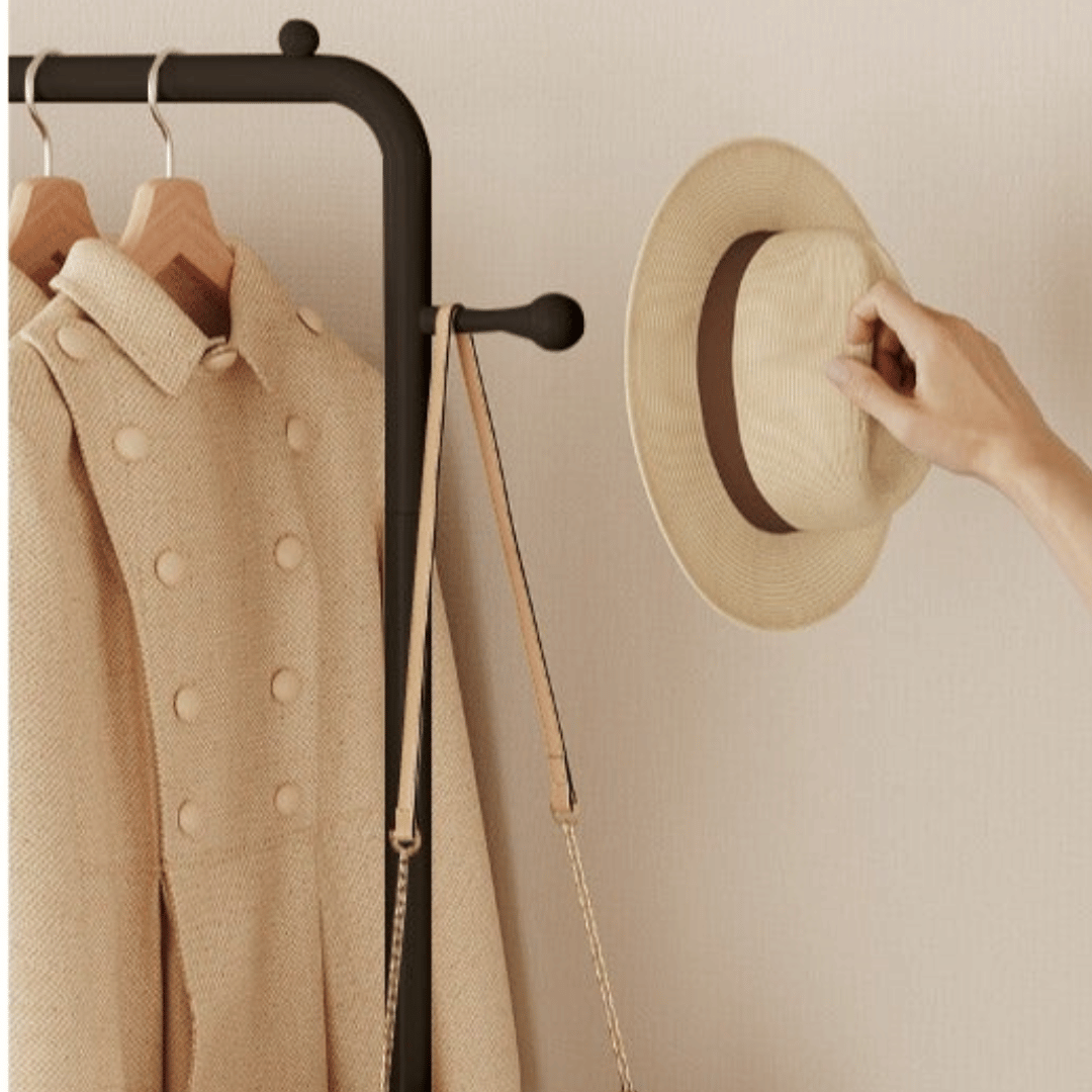 Multifunctional Coat Rack with Drawers Hooks and Hanging Storage Organizer