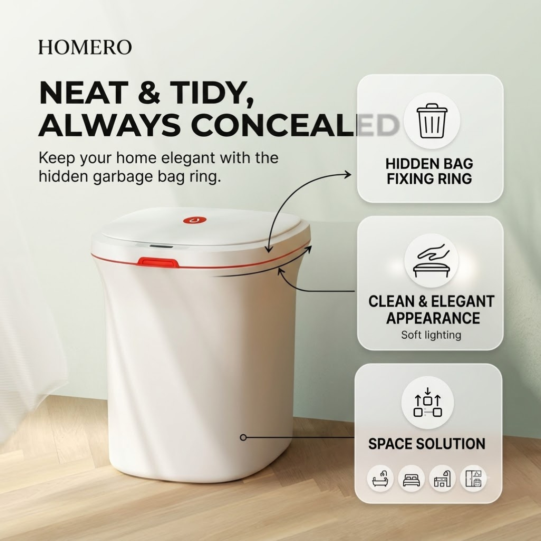 Modern Waste Bin with Hidden Garbage Bag Holder