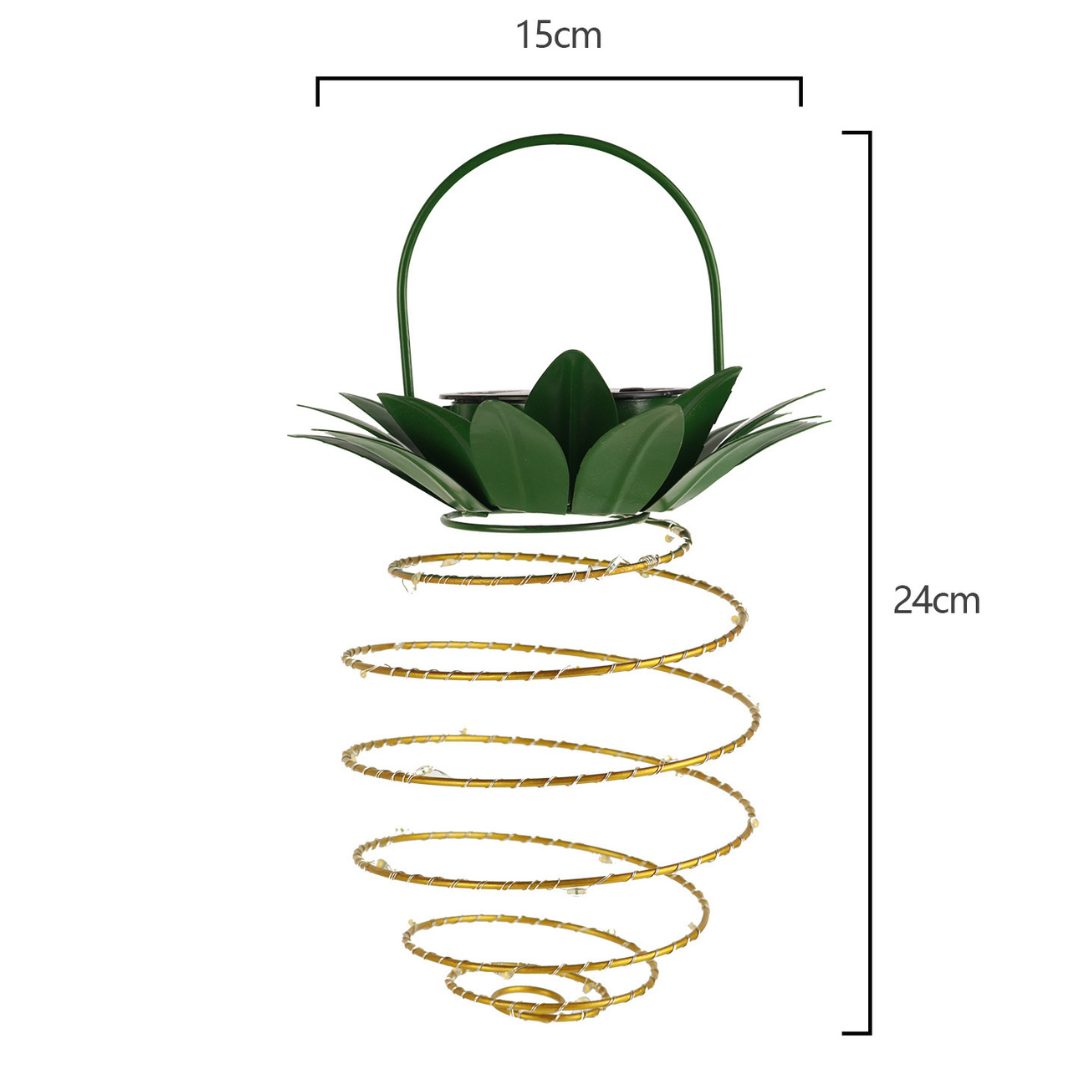 Homero Solar Pineapple Hanging Light – 60 LED Iron Body