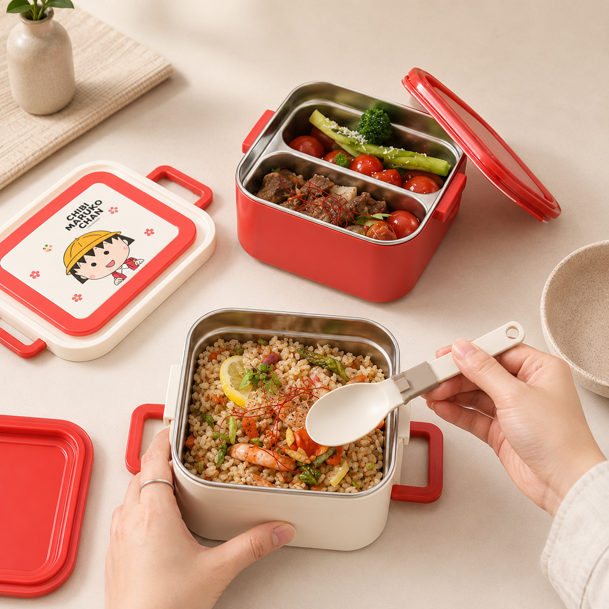 Premium Stainless Steel Leak Proof Bento Lunch Box with Cutlery