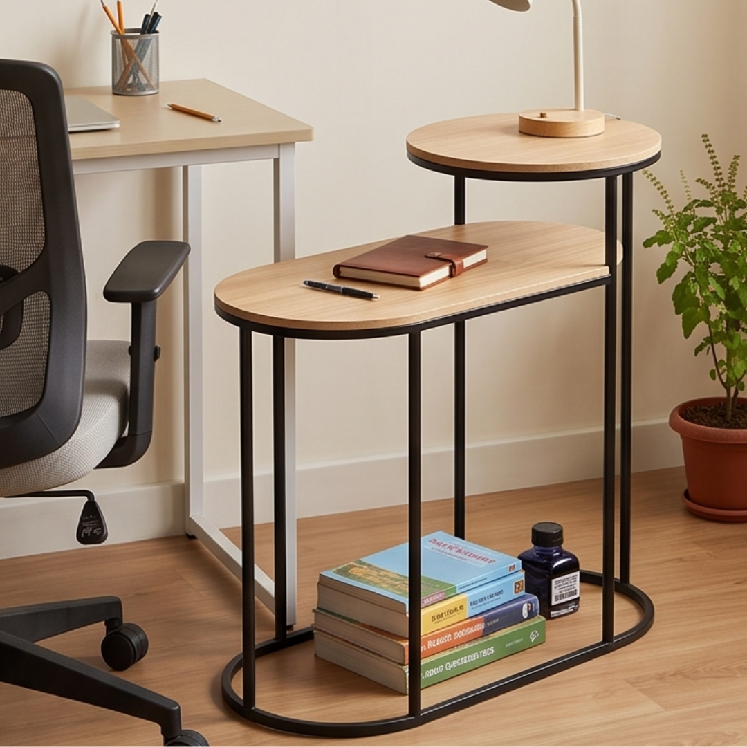 2 in 1 Modern Space Saving Two Tier Side Table