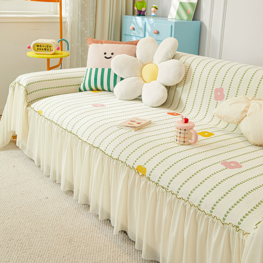 Premium Chenille Floral Anti Slip Soft Sofa Cover