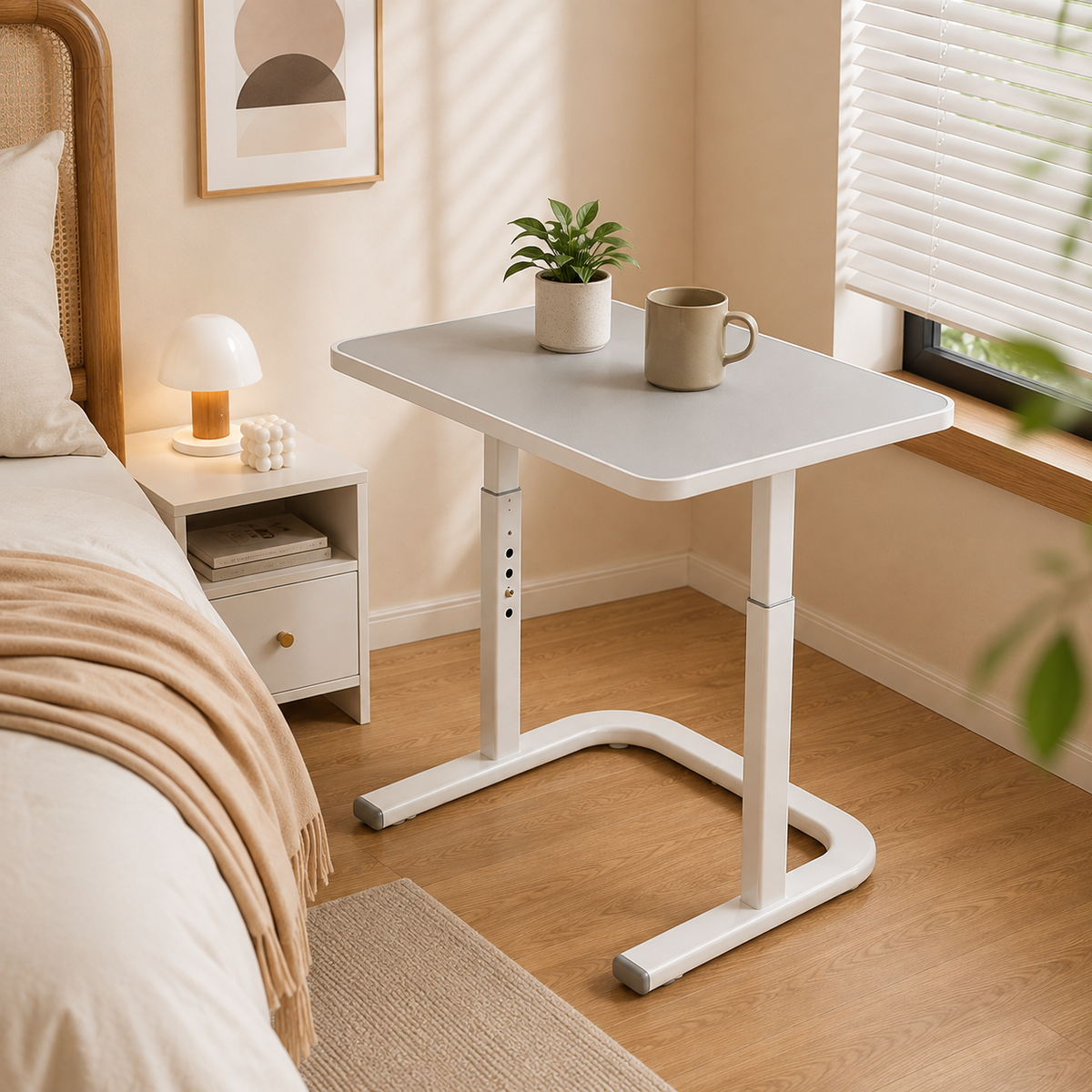 Homero Study Workstation Adjustable Height Mobile Desk