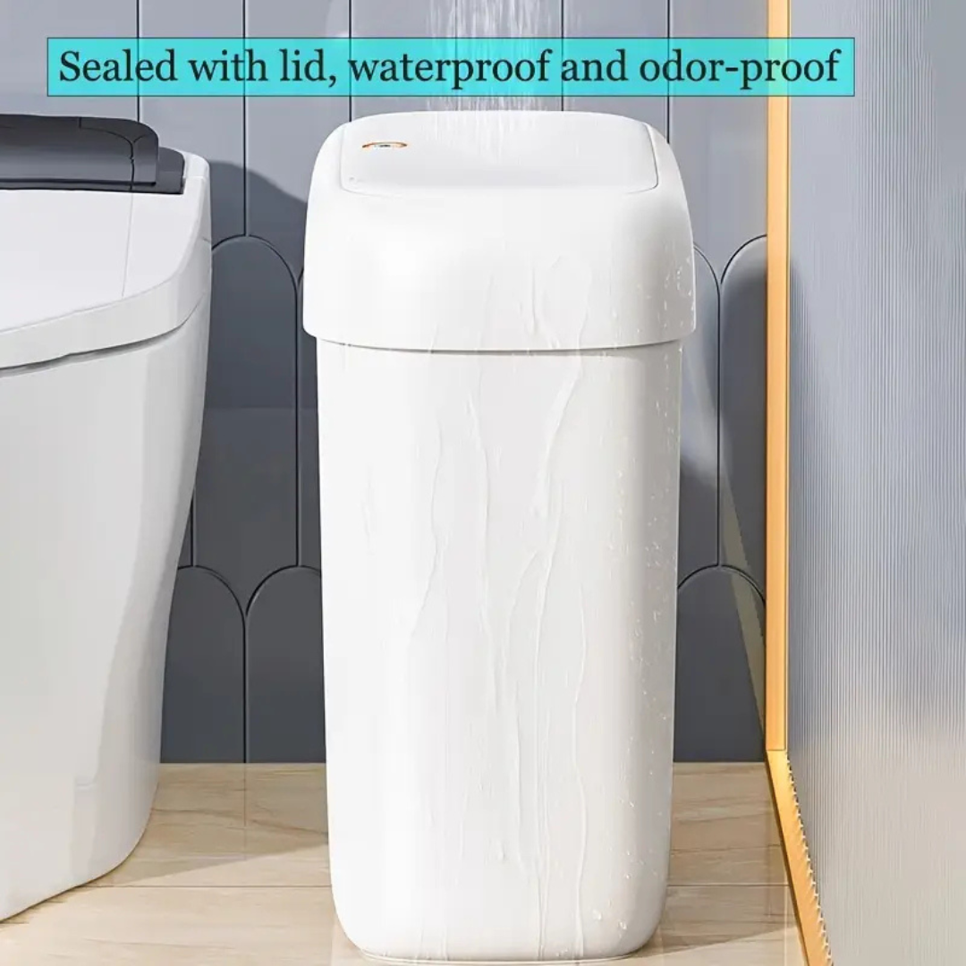 HOMERO Modern Space-Saving ABS Design Slim Push-Lid Trash Can - 8L