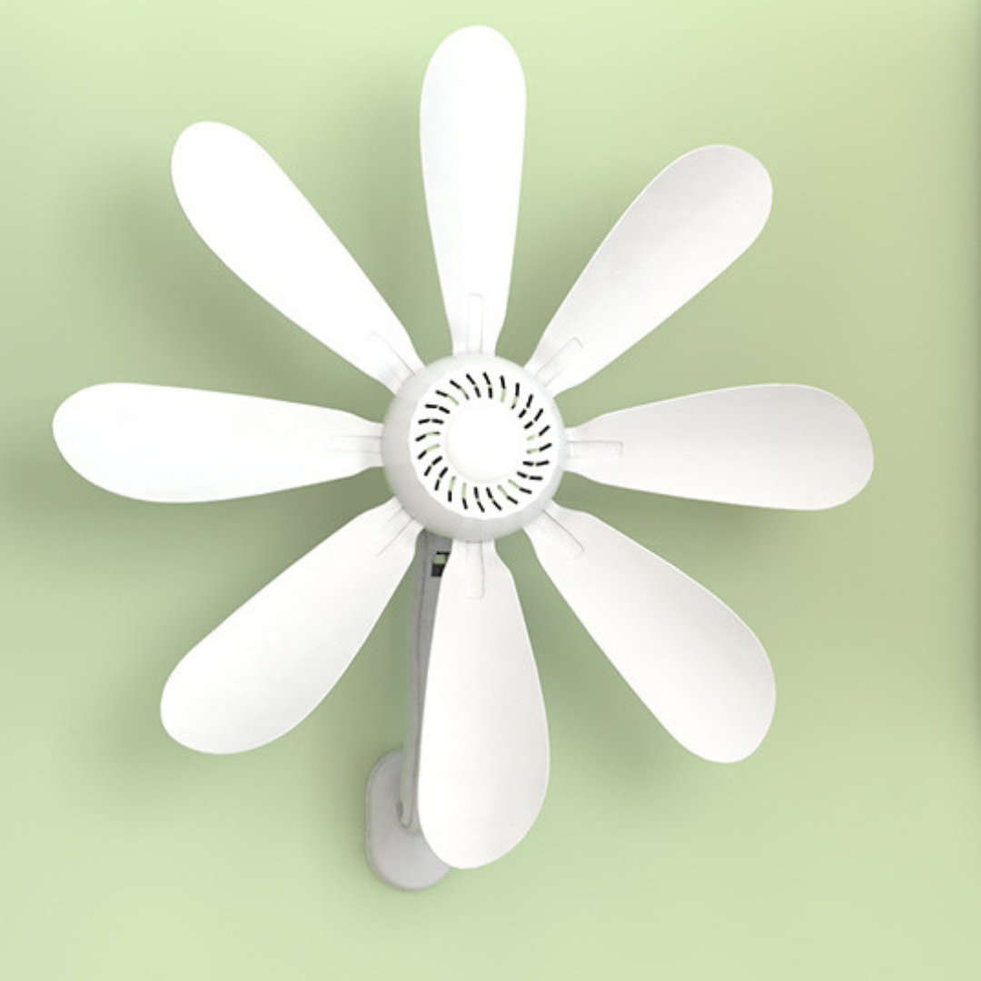 Portable 3 in 1 Rechargeable Wall Mount Clip Table Fan - 8 Blade