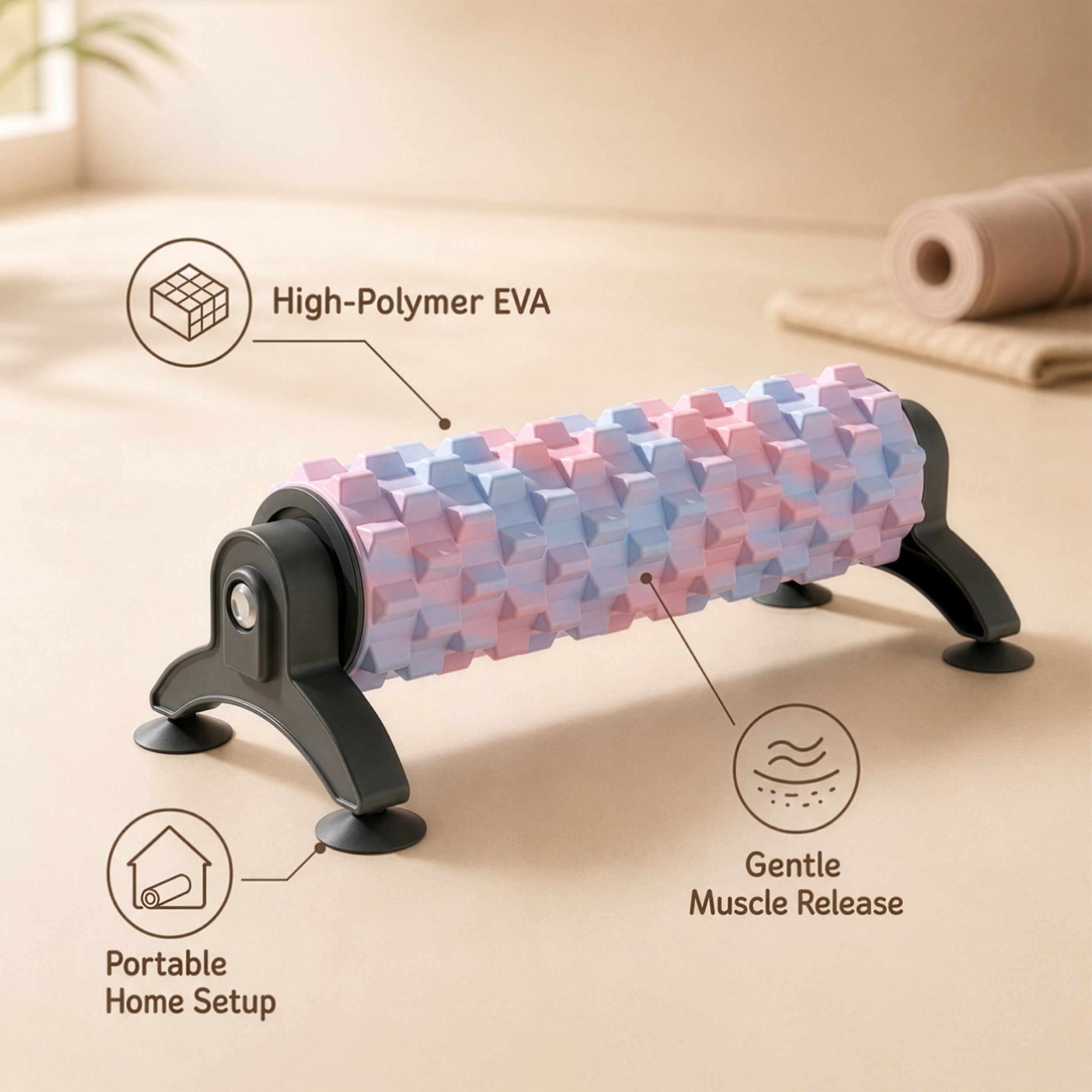 Full Body Massage EVA Foam Roller with Suction Cup