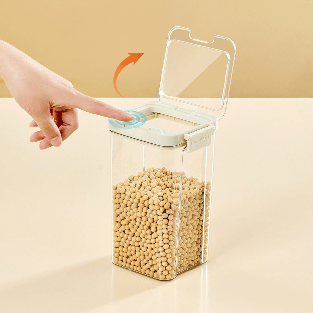 Multipurpose Transparent Grains Storage Jar with Airtight Lid