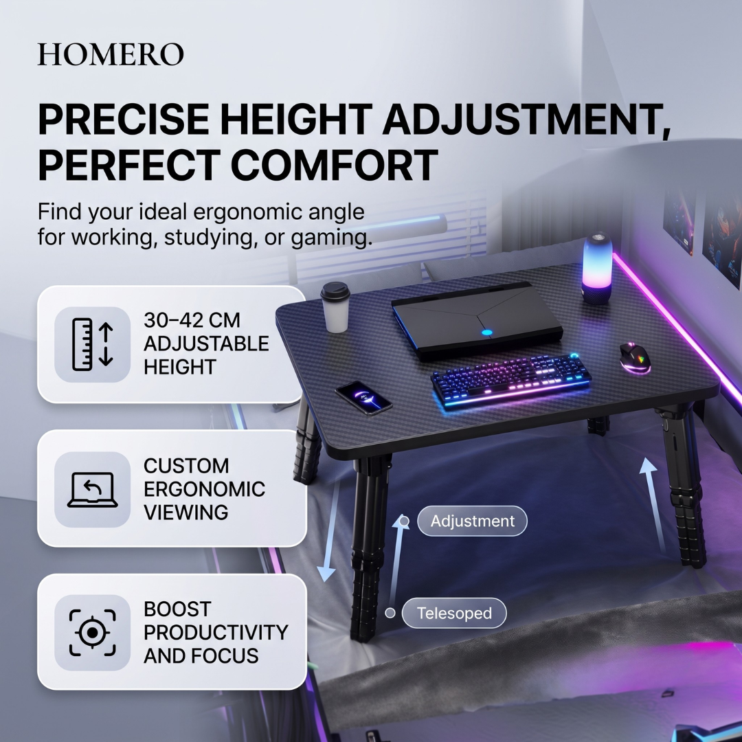 Carbon Fiber Height Adjustable Multipurpose Laptop Study Table