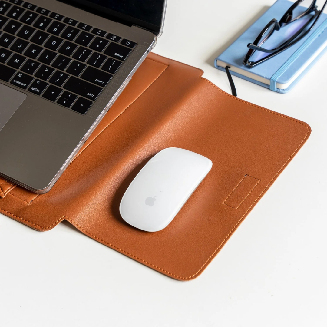 Multipurpose Personalized Laptop Sleeve with Foldable Stand and Mouse Pad