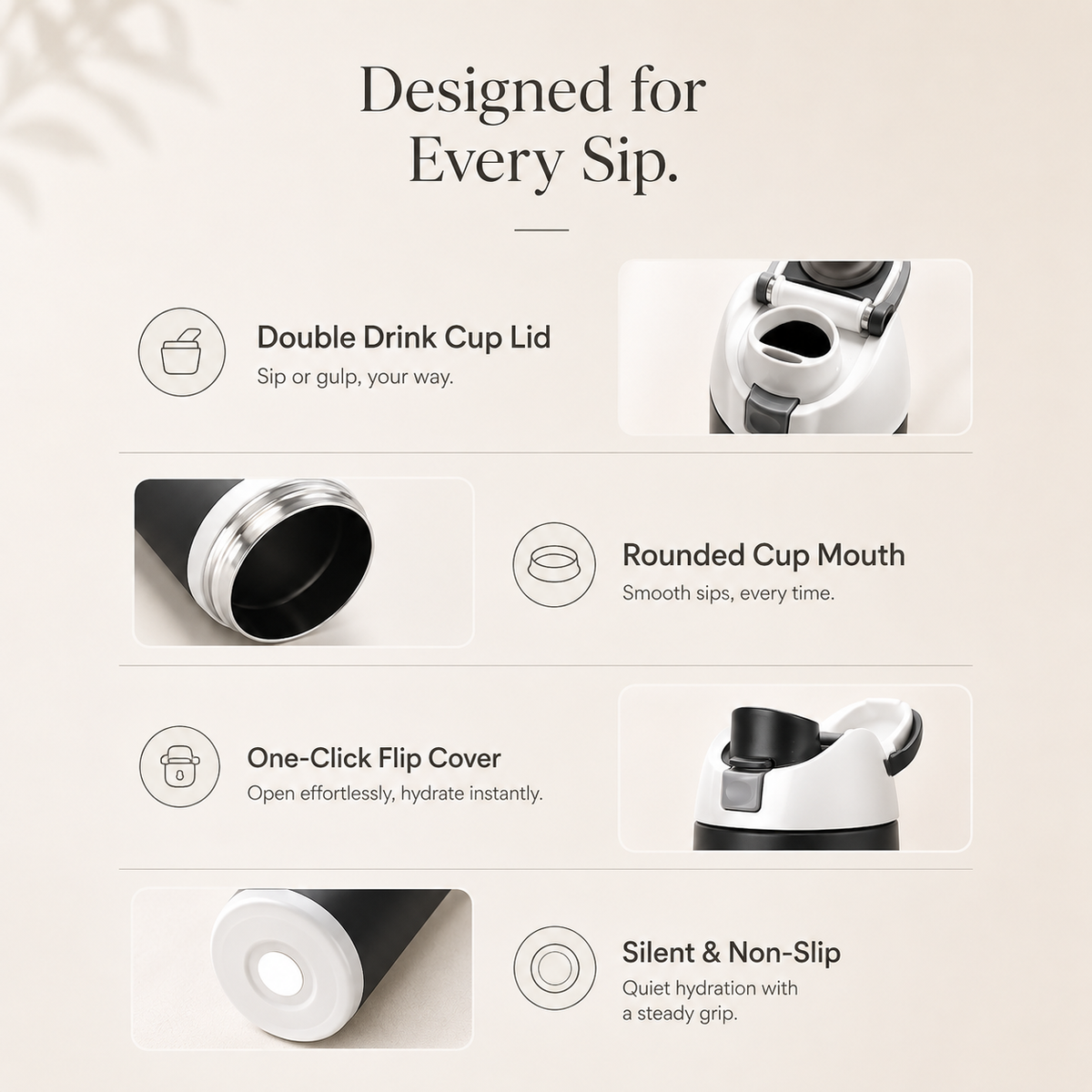 Premium Insulated Stainless Steel BPA Free Water Bottle - 960ml
