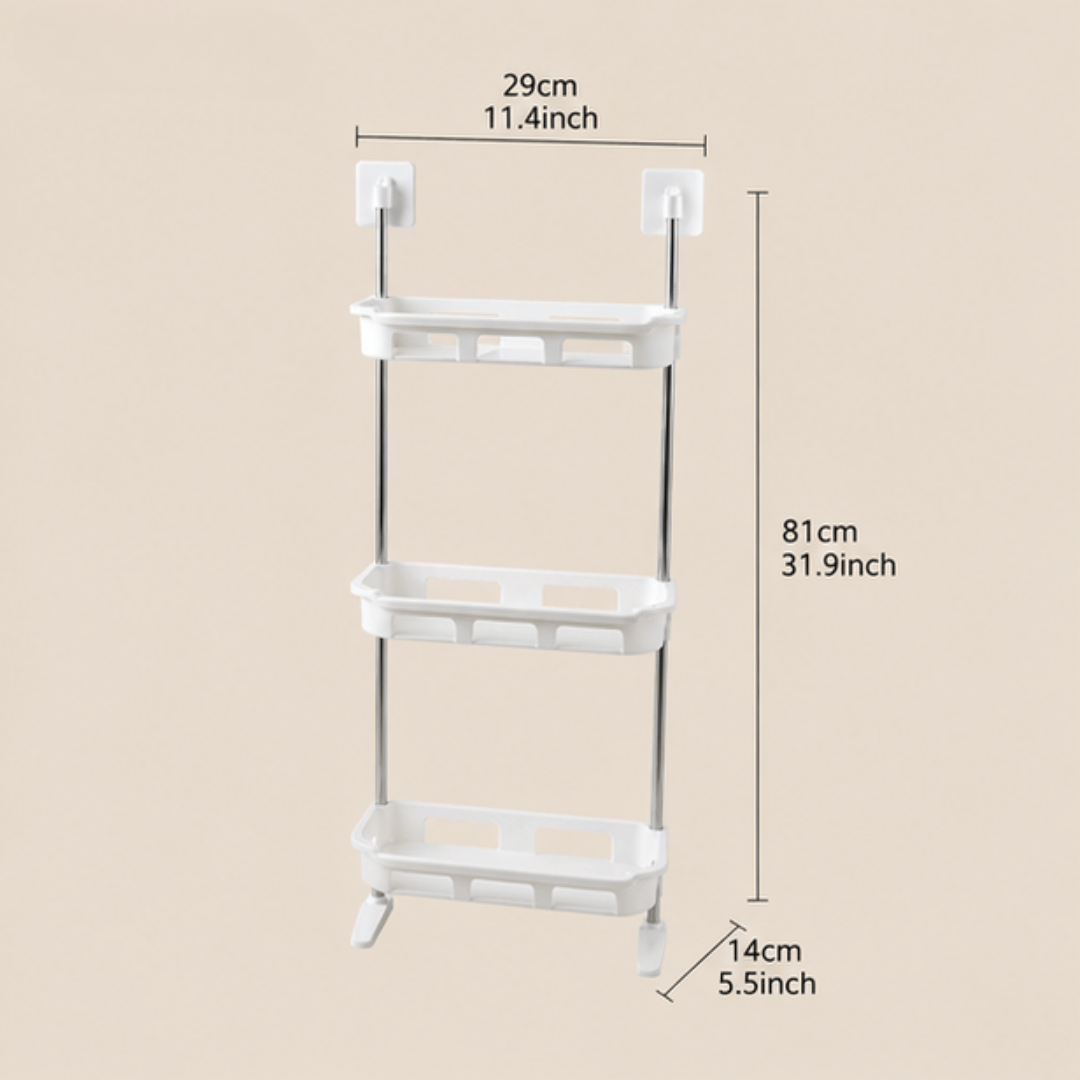 Multipurpose 3 Tier Storage Shelf with Hooks