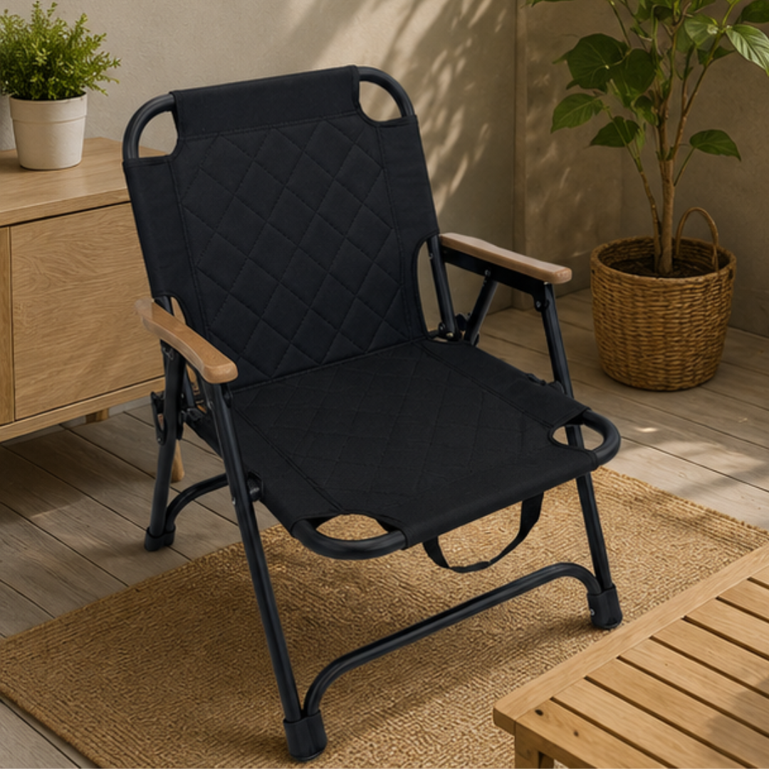 Ergonomic Folding Wide Padded Comfortable Camping Chair