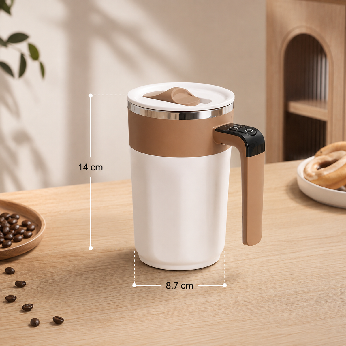 Homero Automatic Stirring Coffee Rechargeable Mug with Digital Display - 400ml