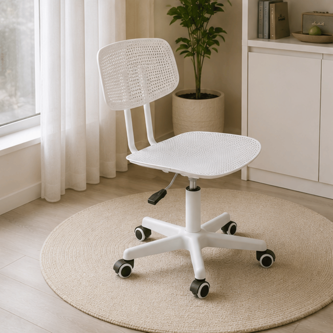 Ergonomic Armless Swivel Office Chair with Breathable Seat