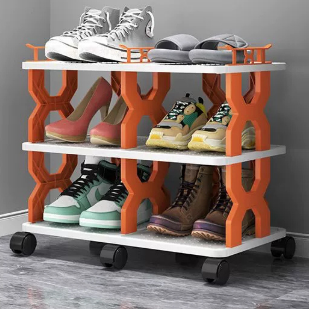 Homero Stylish Multi-Layer Storage Organizer and Shoe Rack with Wheels