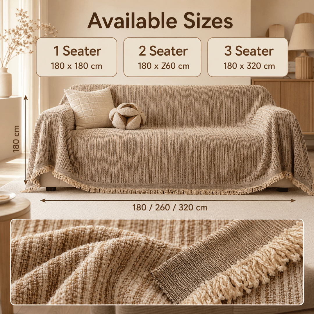 Luxury Reversible Soft Touch Chenille Sofa Throw Cover