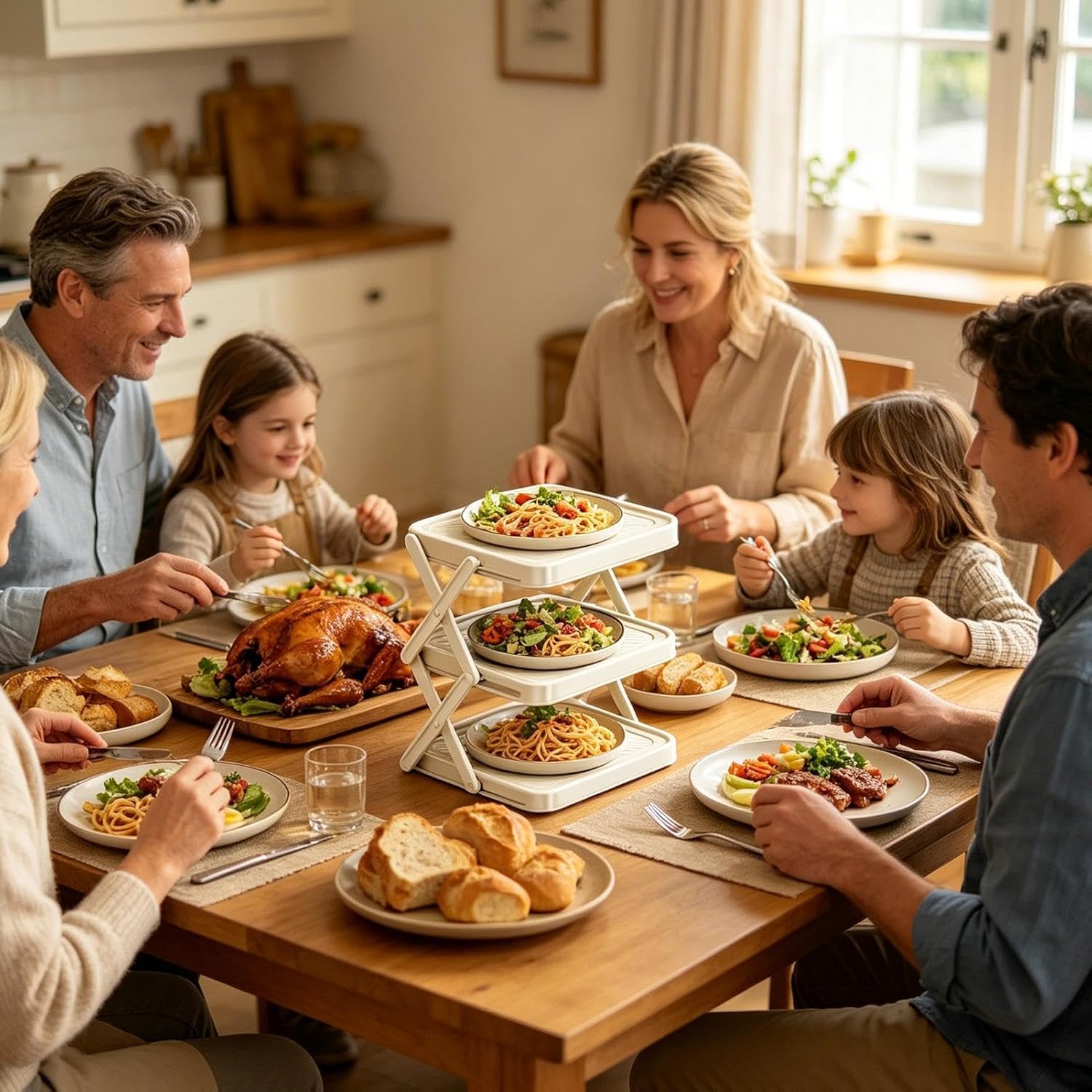 Foldable Multi Layer Dish & Prep Tray Storage Rack