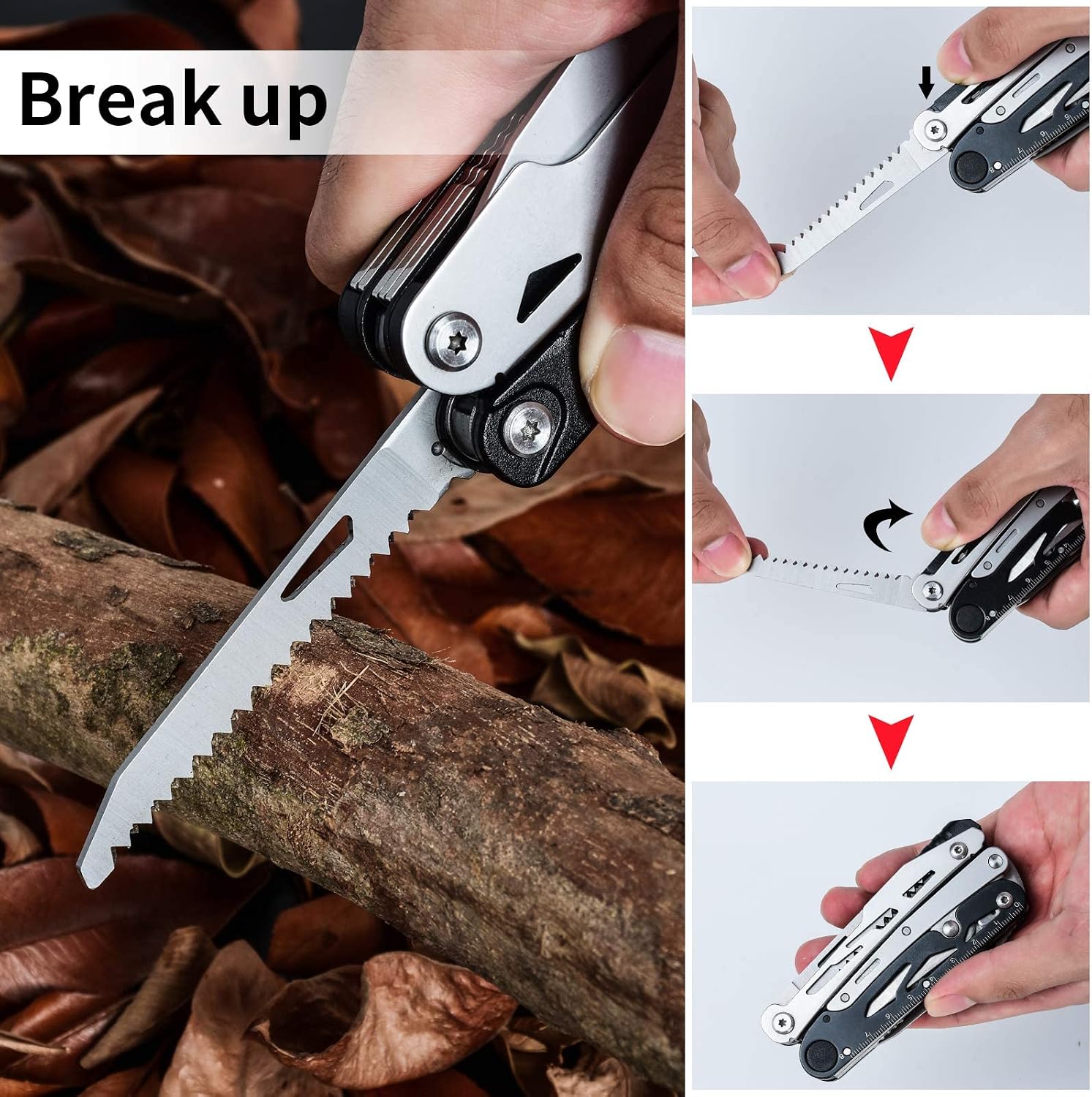 22 In 1 Stainless Steel Multi Tool with Detachable Scissors Survival Kit