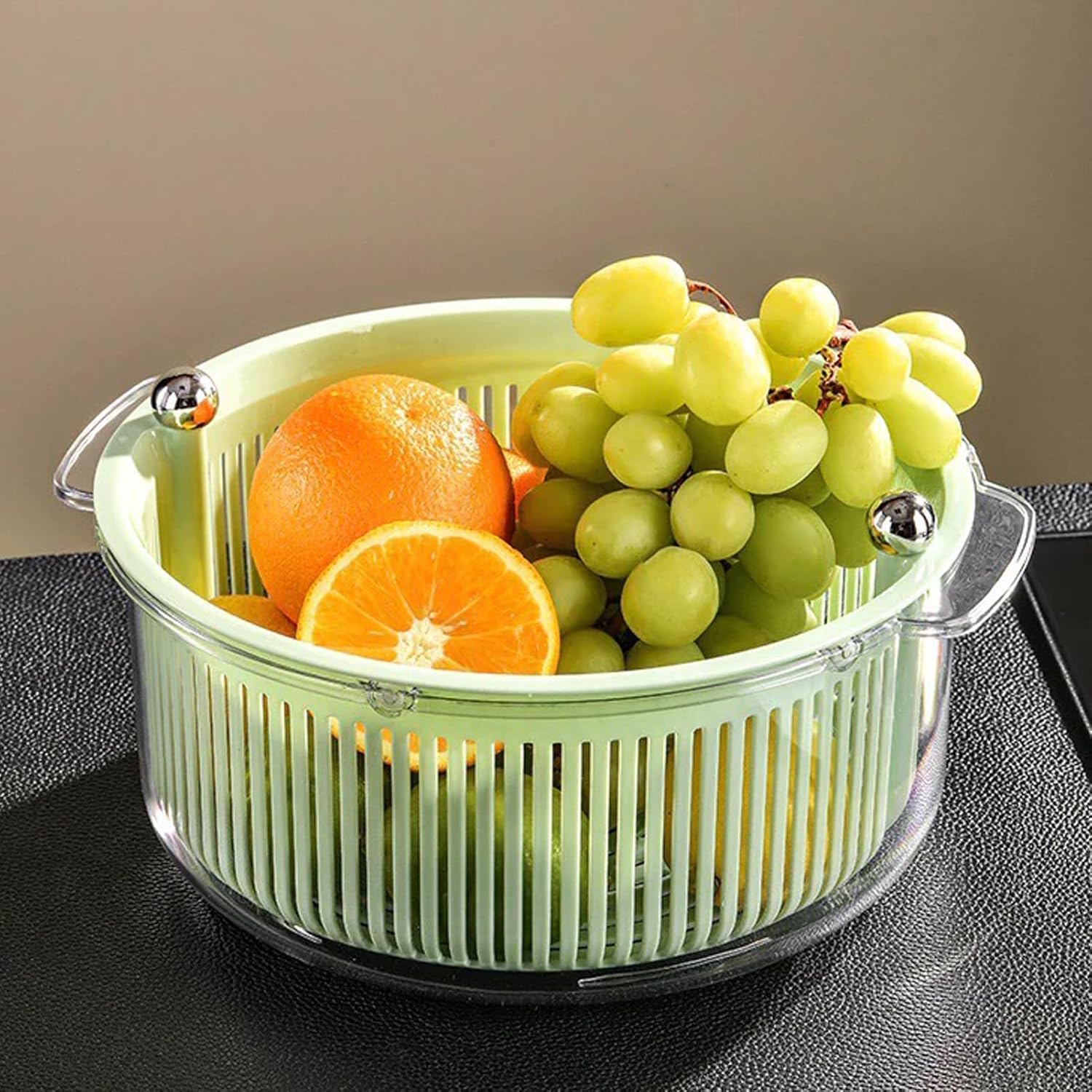 Double-Layer Multipurpose Rotating Drain Basket