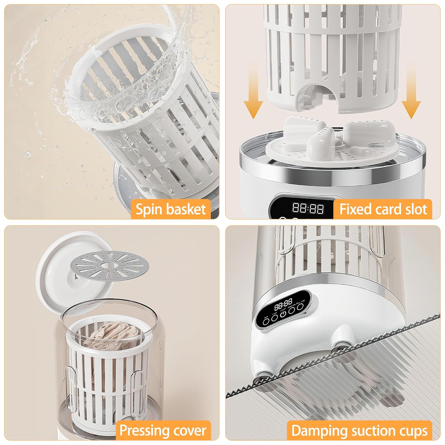 Automatic Portable Mini Washing Machine with Spin Basket