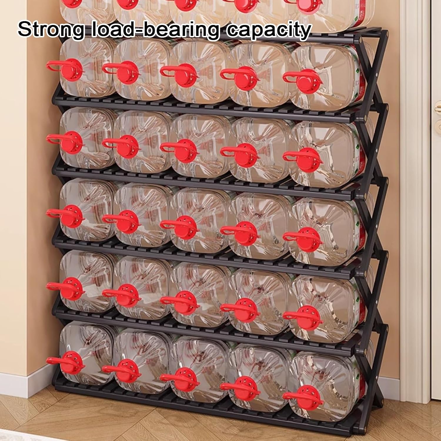 Foldable Space Saving Bamboo Multi Purpose Shoe Storage Rack
