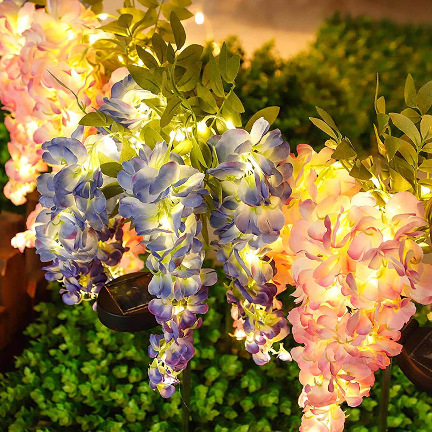 Homero Solar Wisteria Garden Dual Lighting Modes Lights (Multicolor)