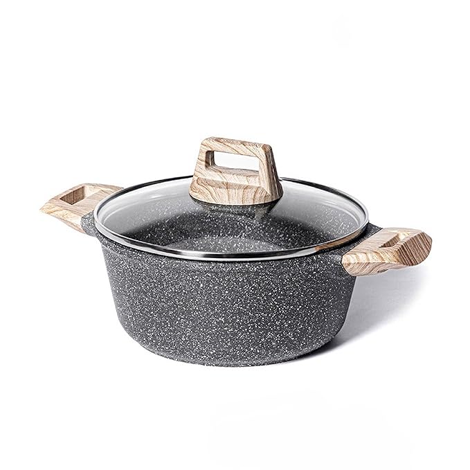 HOMERO Premium Die Cast Aluminum Kadhai With Glass Lid - 28cm