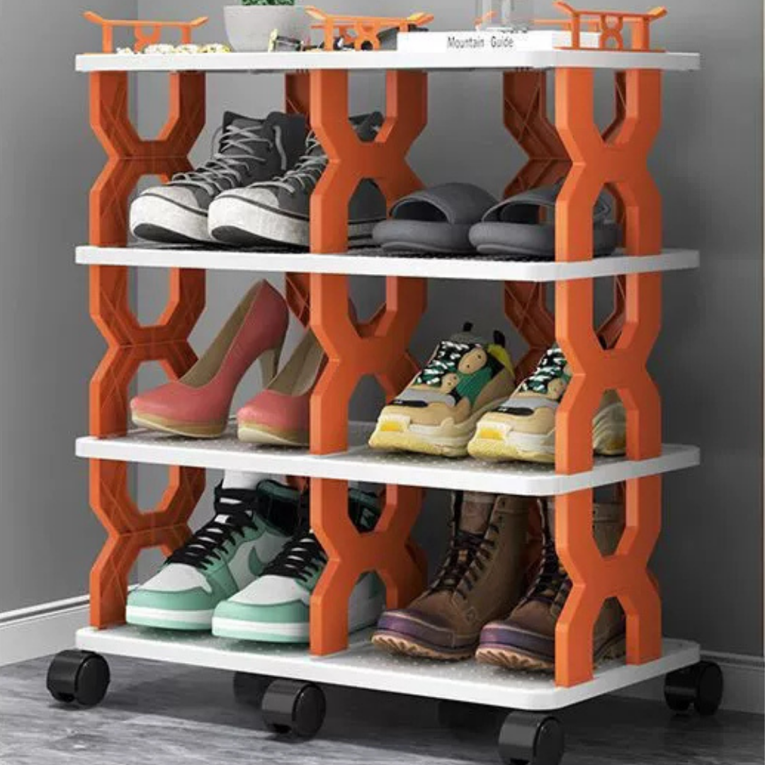Homero Stylish Multi-Layer Storage Organizer and Shoe Rack with Wheels