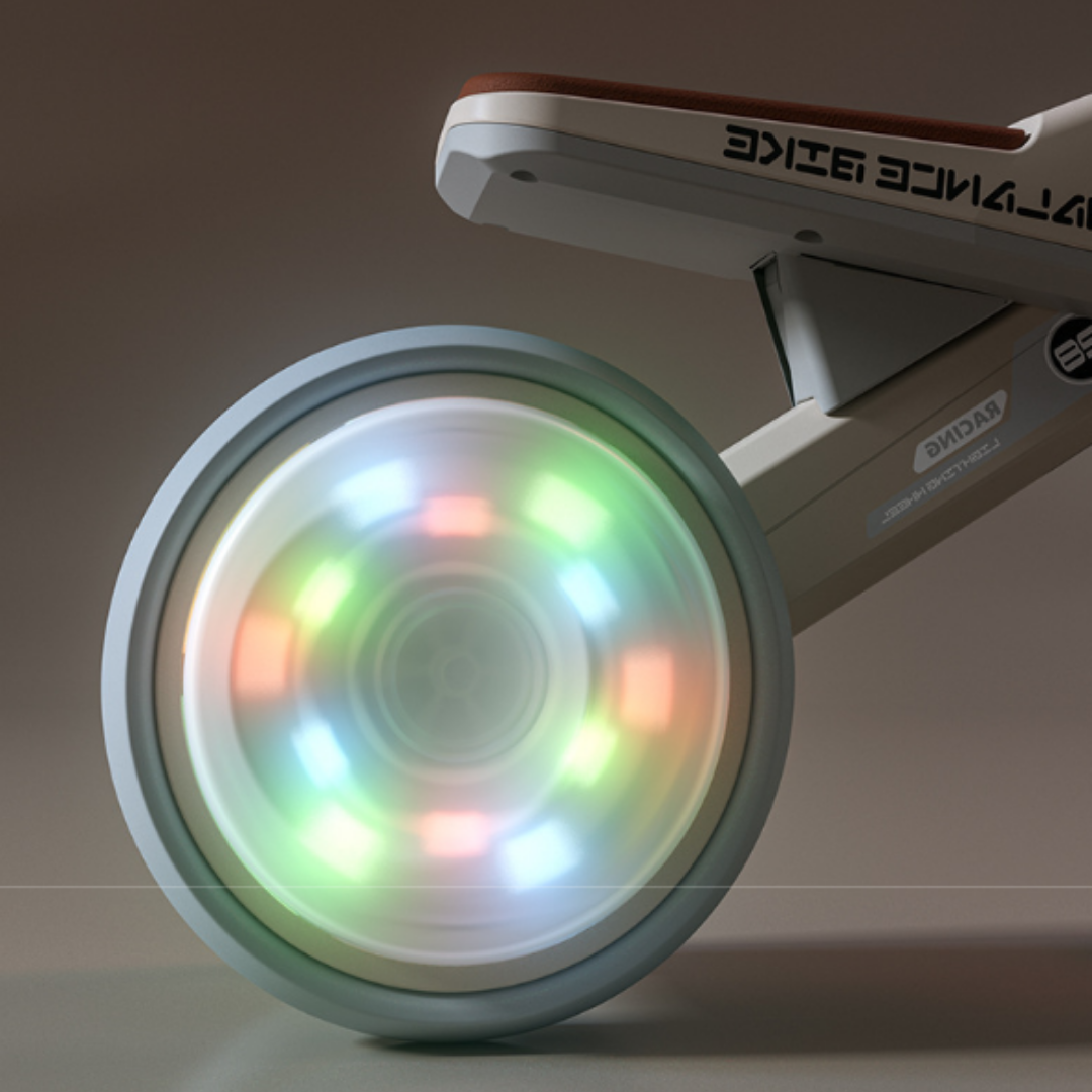 HOMERO Children Balance Glide Adjustable Seat LED Light Wheels Bike