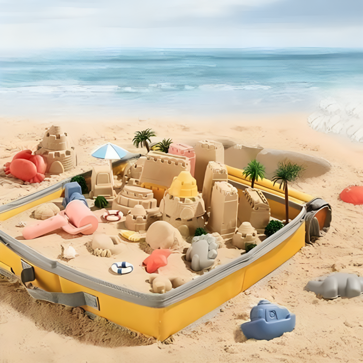 Creative Kinetic Sand Play Set with 18 Molds & Foldable Sandbox