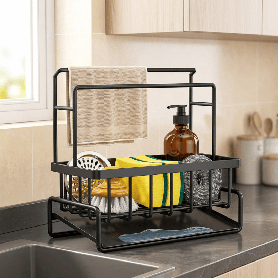 Homero Multi-Purpose Space-Saving Carbon Steel Sink Drain Rack