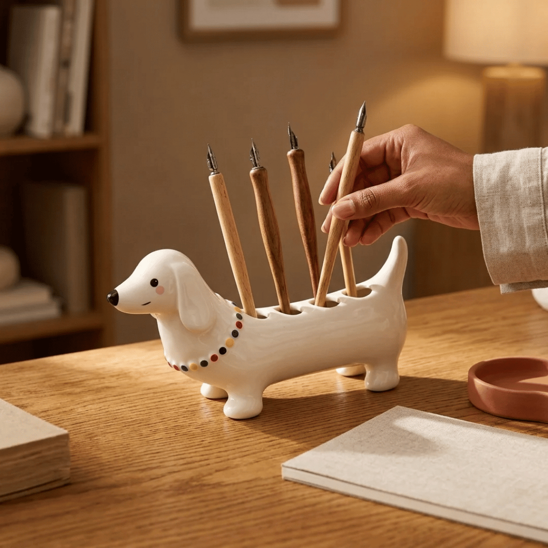HOMERO Elegant Ceramic Cartoon Toothbrush Holder
