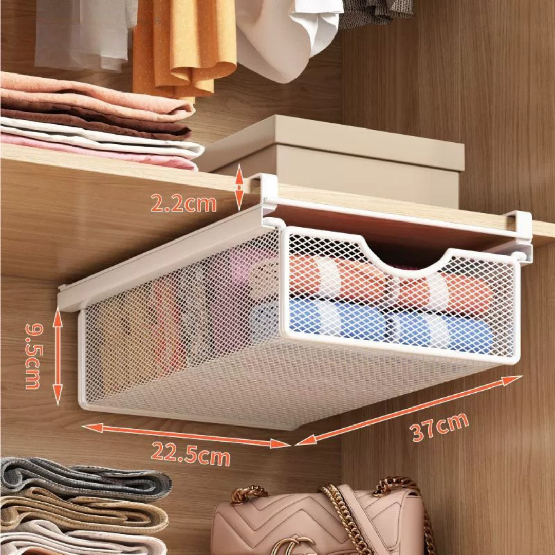 HOMERO Closet Pull Out Basket Smooth Sliding Drawer Organizer