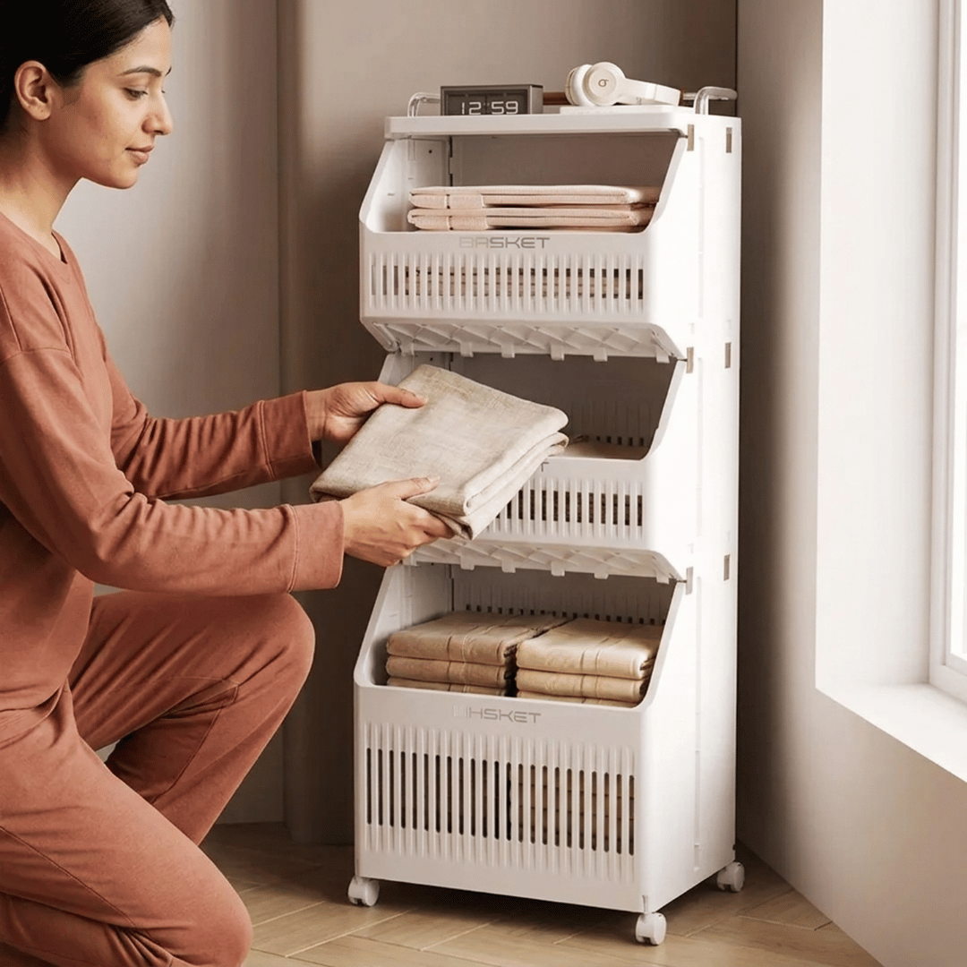 Homero Multi-Purpose Rolling Storage Cart With Lockable Wheels