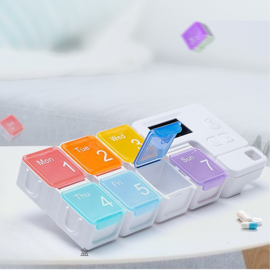 Homero Smart Weekly Pill Organizer with Reminder Alarm