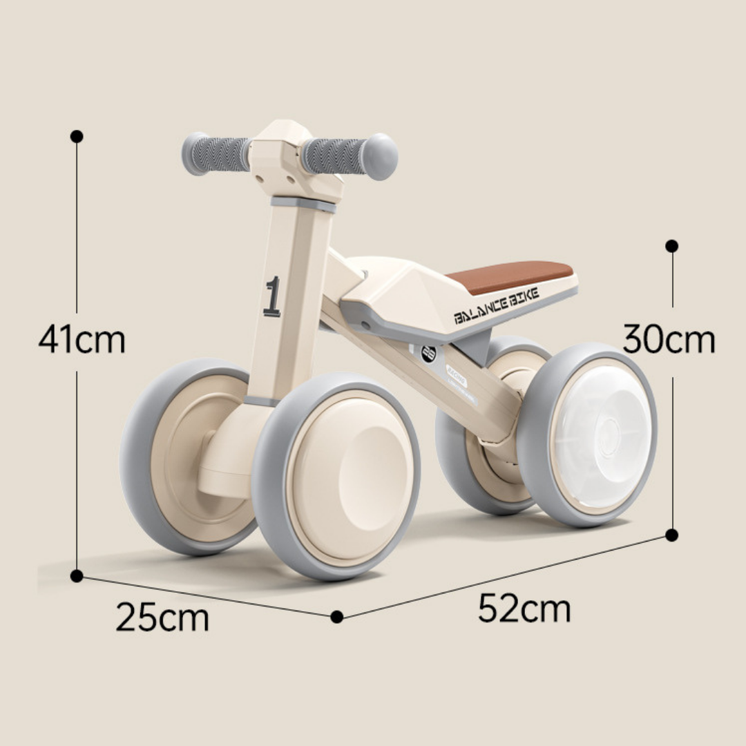 HOMERO Children Balance Glide Adjustable Seat LED Light Wheels Bike