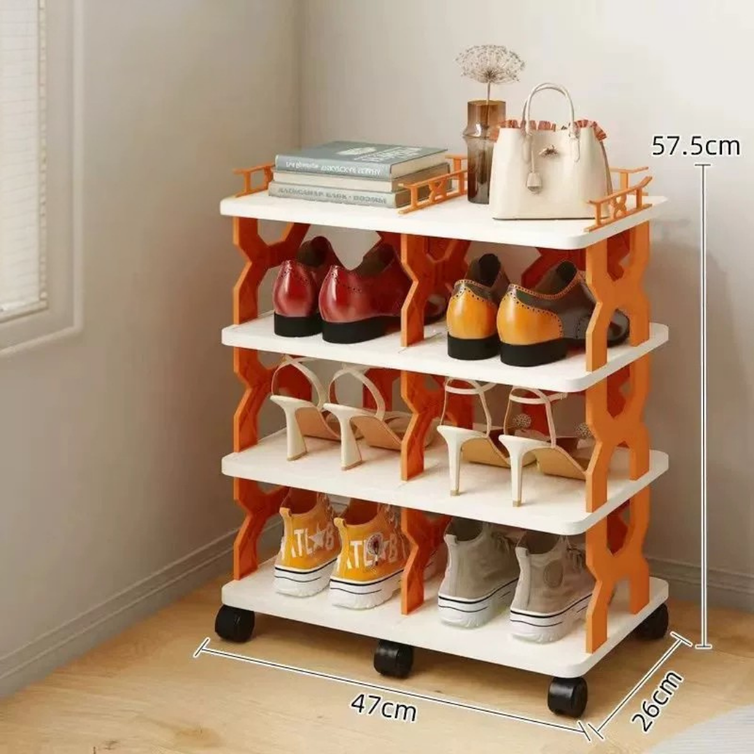 Homero Stylish Multi-Layer Storage Organizer and Shoe Rack with Wheels