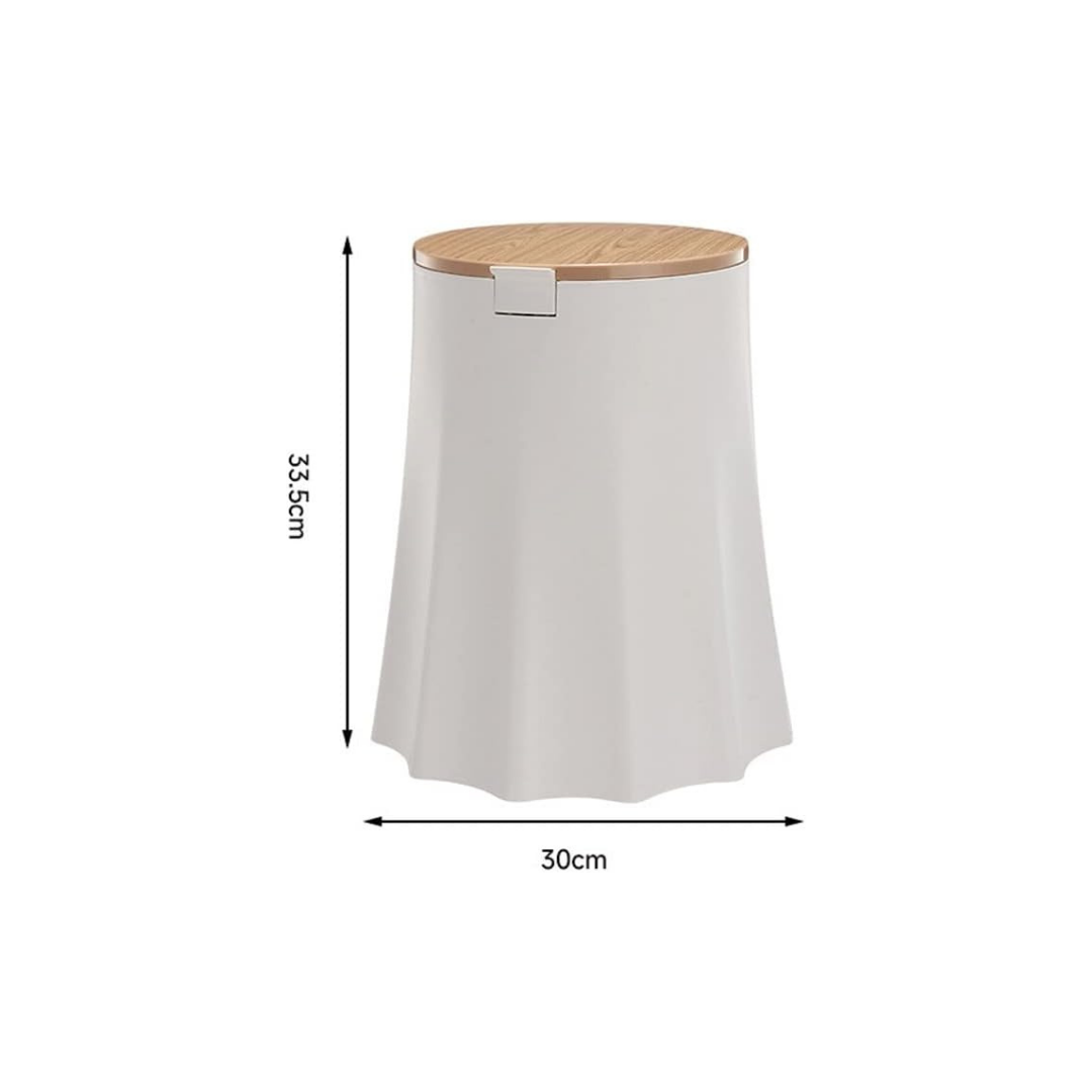 HOMERO Modern Tree Stump Shaped Press Top Trash Can - 10L