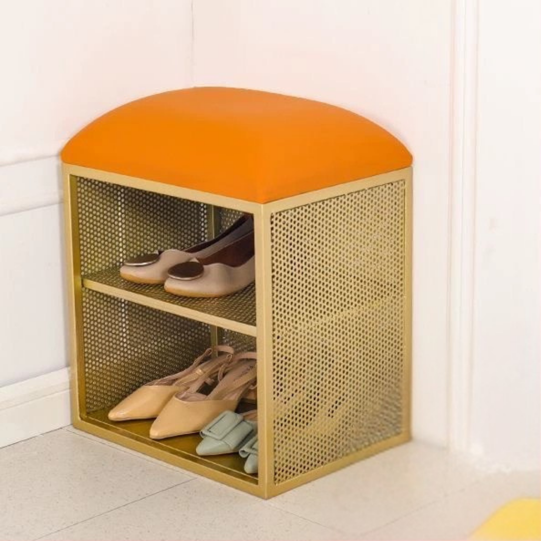 HOMERO Elegant PU Leather Shoe Storage Seating Bench