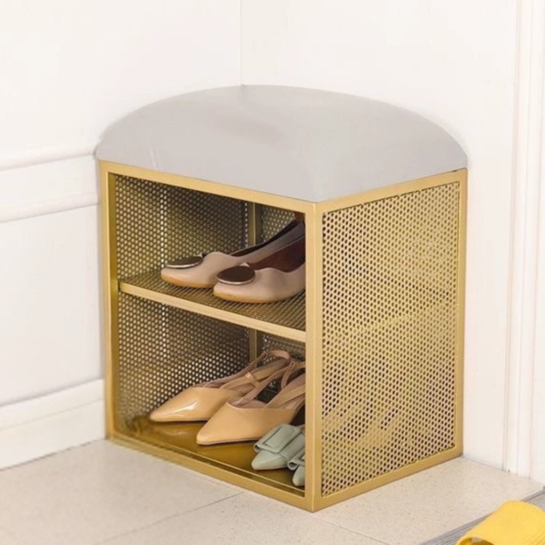 HOMERO Elegant PU Leather Shoe Storage Seating Bench