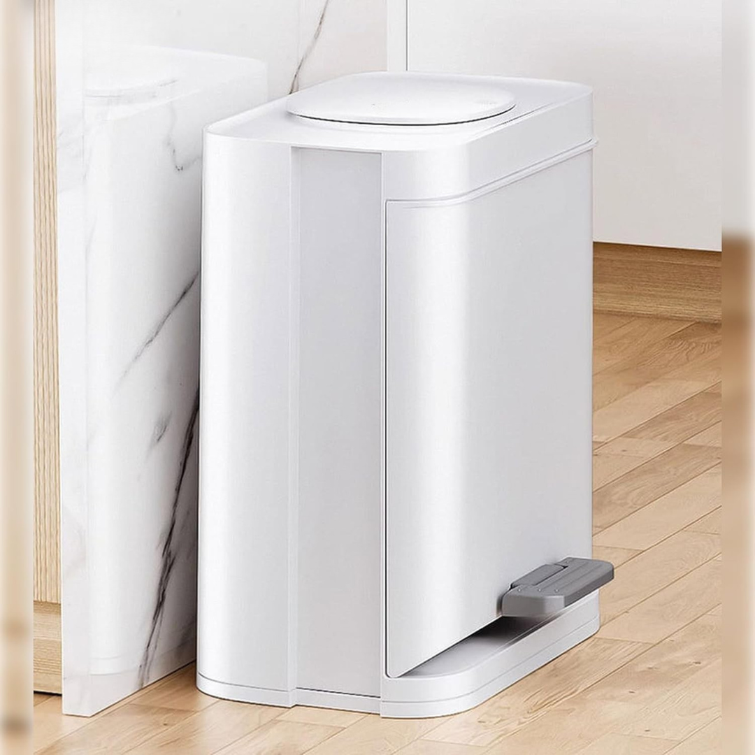 HOMERO Elegant Modern Dual-Opening Lid Slim Foot Pedal Dustbin - 16L Capacity
